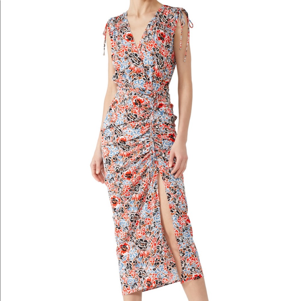 veronica beard ‘teagan’ dress in red-multi